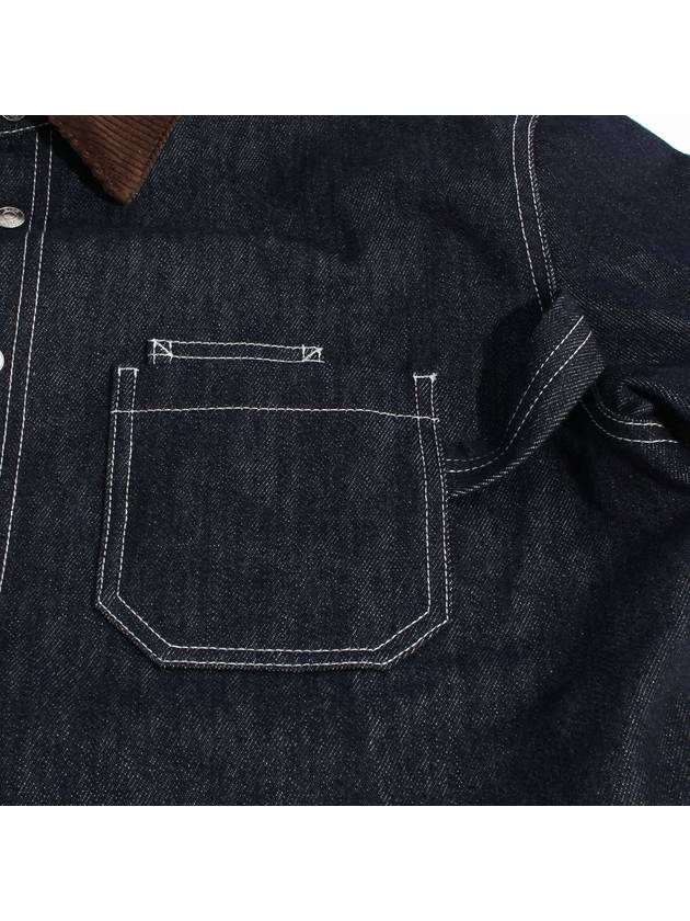 Archives Label Cotton Twill Denim Long Sleeve Shirt Navy - DIOR - BALAAN 6