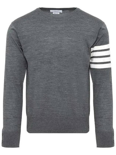 4 Bar Armband Classic Merino Wool Knit Top Medium Grey - THOM BROWNE - BALAAN 2