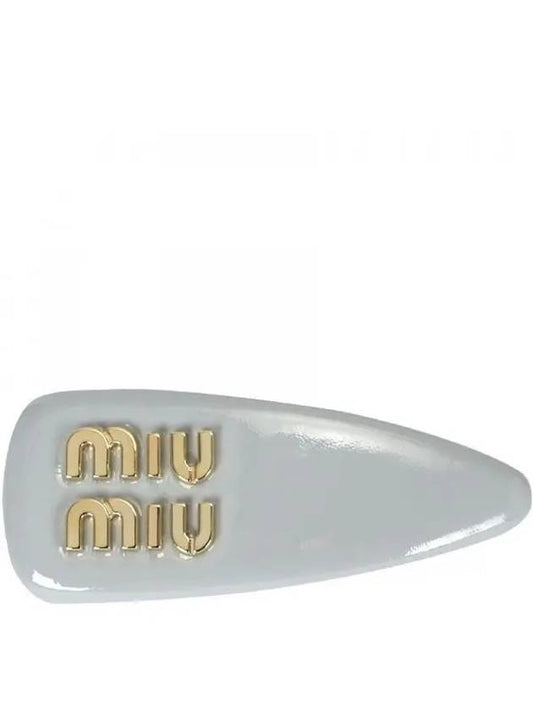 patent leather hair clip cornflower blue - MIU MIU - BALAAN 2