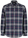 Men's Vintage Check Long Sleeve Shirt Navy - BURBERRY - BALAAN 1