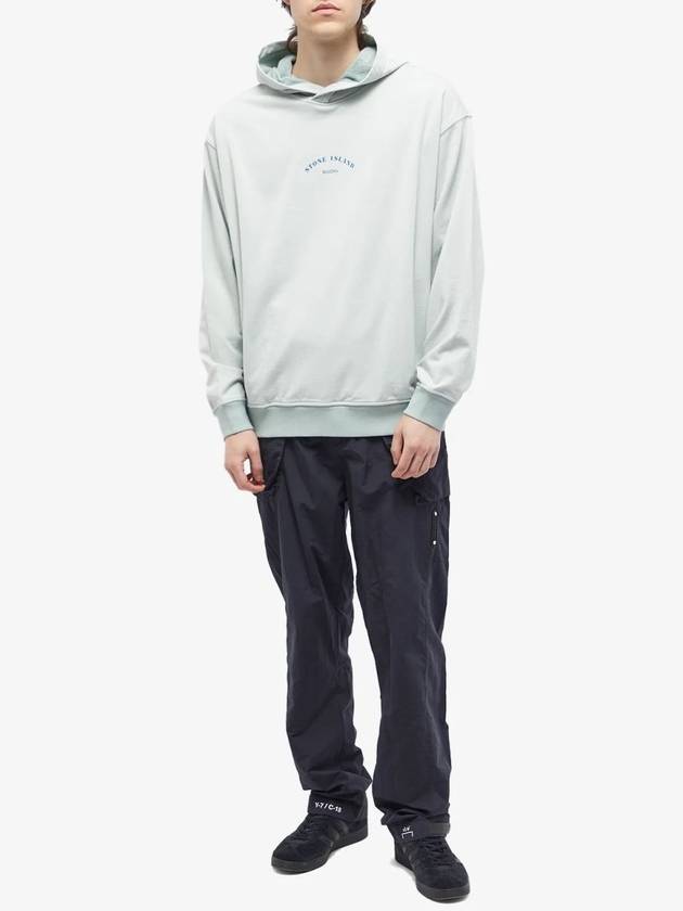 Marina Cotton Hoodie Sky Blue - STONE ISLAND - BALAAN 3