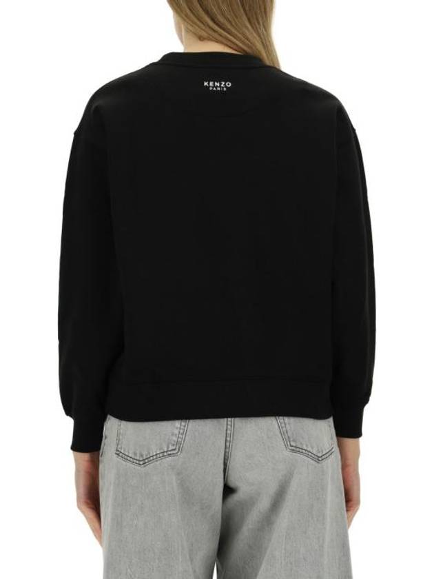 Boke Flower Embroidery Crew Neck Sweatshirt Black - KENZO - BALAAN 6