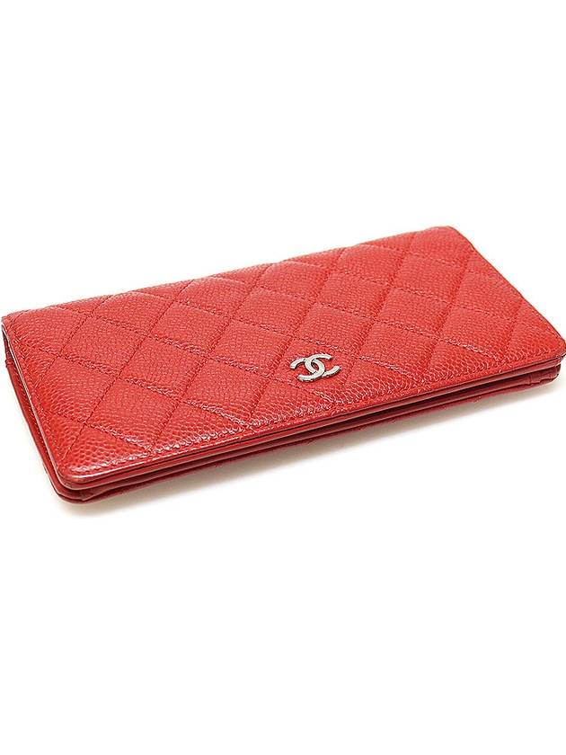 Chanel A31509 Red Caviar Silver Classic Long Flap Wallet 18th - CHANEL - BALAAN 4