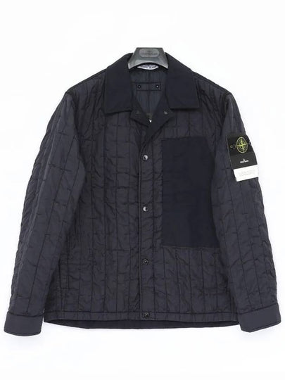 Men's Stella Wappen Patch Quilted Jacket Navy - STONE ISLAND - BALAAN 2