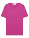 Logo Printed Short Sleeve T-Shirt Pink - VALENTINO - BALAAN 2