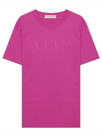 Logo Printed Short Sleeve T-Shirt Pink - VALENTINO - BALAAN 2