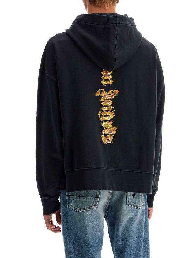 "burning palm oversized hoodie with hood" - PALM ANGELS - BALAAN 3