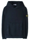 Old Effect Cotton Diagonal Fleece Hoodie Navy - STONE ISLAND - BALAAN 2