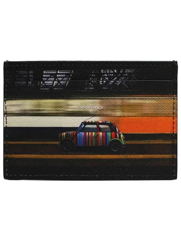 Commuter Mini Print Card Wallet Black - PAUL SMITH - BALAAN 4