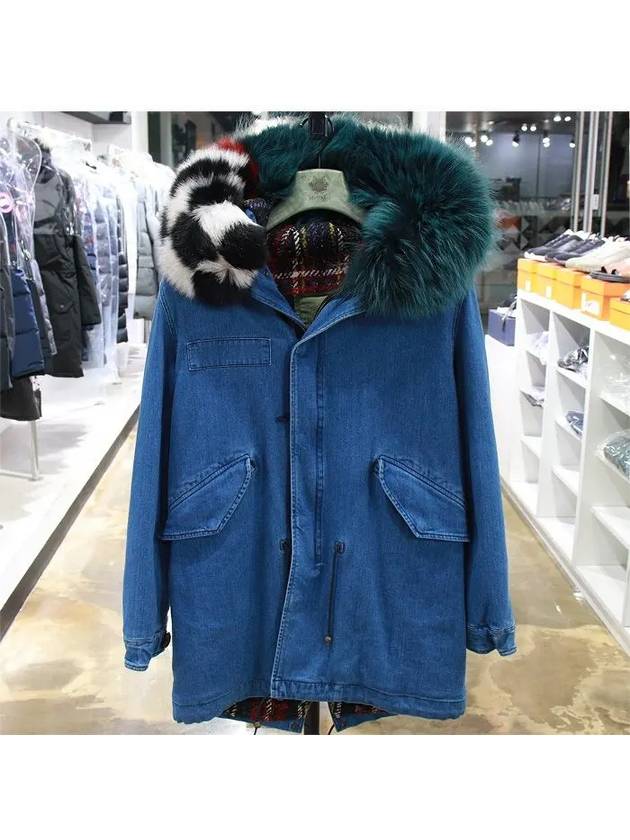 Mr and Mrs Spur Back Beads Multipatch Fox Fur Denim Jacket PM342SE - MR & MRS ITALY - BALAAN 2