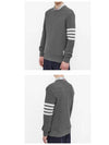 4 Bar Stripe Open Raschel Stitch Sweatshirt Grey - THOM BROWNE - BALAAN 7