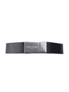 Monogram Opyum Leather Bracelet Black Silver - SAINT LAURENT - BALAAN 4