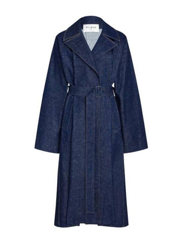 Coat AA9M03325T537516 BLEU DENIM BLUE - ALAIA - BALAAN 1