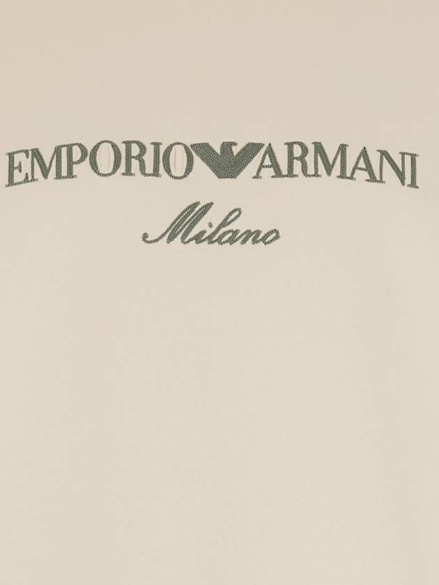 White Crewneck Sweatshirt With Maxi Logo Lettering On The Front In Cotton Blend Stretch Man - EMPORIO ARMANI - BALAAN 3