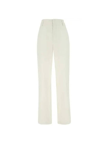 Compact Cotton Trousers Straight Pants White - BOTTEGA VENETA - BALAAN 1