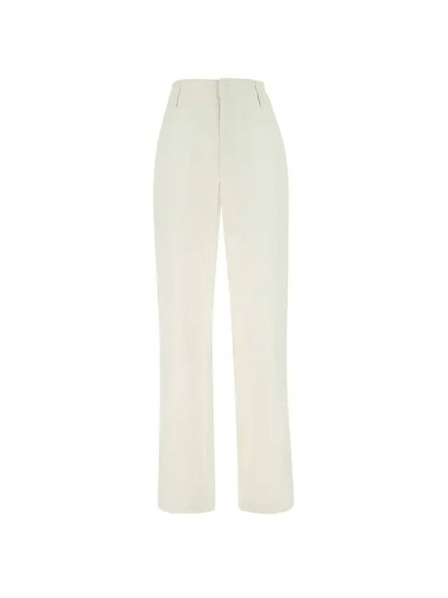 Compact Cotton Trousers Straight Pants White - BOTTEGA VENETA - BALAAN 1