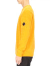 Men's Lens Wappen Cotton Knit Top Yellow - CP COMPANY - BALAAN.