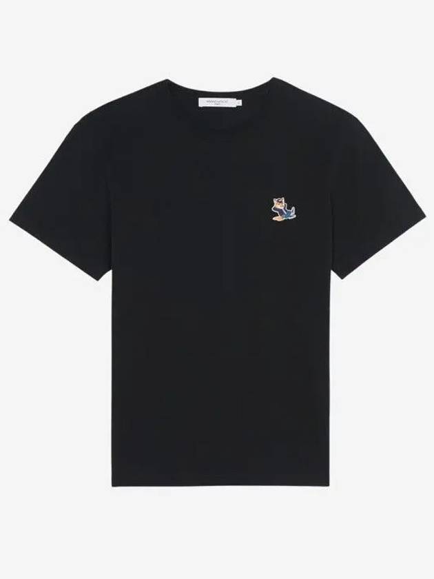 Fox Logo Patch Short Sleeve T-Shirt Black - MAISON KITSUNE - BALAAN 2