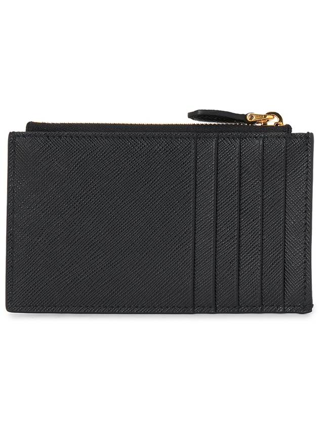 Saffiano Leather Card Wallet Black Silver - PRADA - BALAAN 3