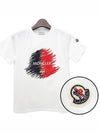 Kids Logo Motif Print Short Sleeve T Shirt 12Y 14Y Optical White 8C00022 89AFV 002 - MONCLER - BALAAN 1