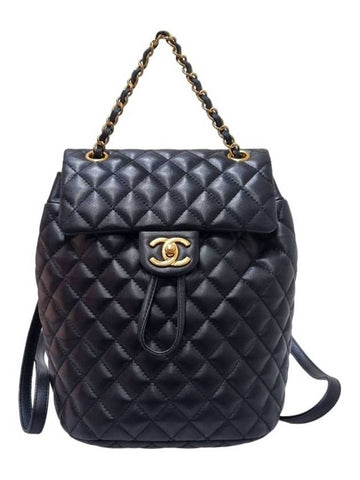 A91121 Black Classic Flap Gold Chain Backpack - CHANEL - BALAAN 1