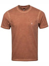 12Th Anniversary Logo Washed Short Sleeve T-Shirt Brown - CP COMPANY - BALAAN 3