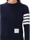 Engineered 4 Bar Stripe Loopback Jersey Knit Crewneck Sweatshirt Navy - THOM BROWNE - BALAAN 4