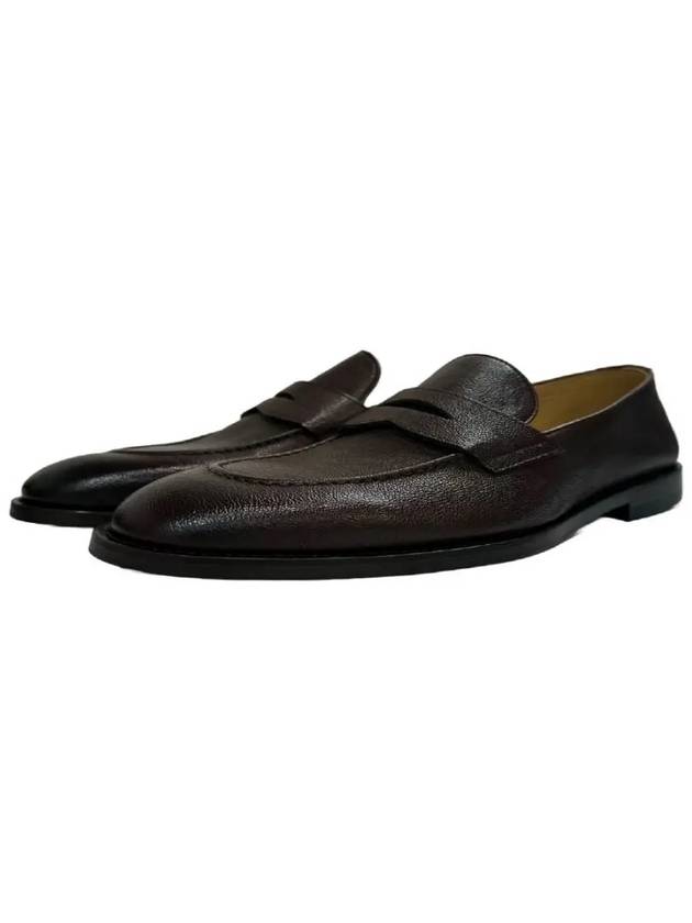 Fine Grain Calfskin Penny Loafers Brown - BRUNELLO CUCINELLI - BALAAN 3