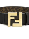 FF Buckle Pattern Reversible Leather Belt Black - FENDI - BALAAN 7