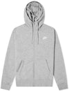 Men's Nsw Club Fleece Zip-Up Hoodie Grey - NIKE - BALAAN 1