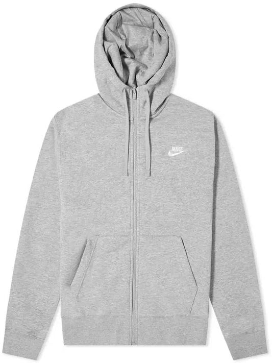 Men's Nsw Club Fleece Zip-Up Hoodie Grey - NIKE - BALAAN 1