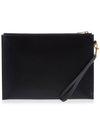 Tiny Cassandre Shiny Leather Zip Tablet Clutch Bag Black - SAINT LAURENT - BALAAN 4