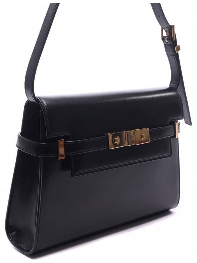 Manhattan Small Shoulder Bag Leather Black - SAINT LAURENT - BALAAN 4