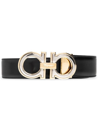 FERRAGAMO Reversible Leather Belt, Men's, Black - SALVATORE FERRAGAMO - BALAAN 1