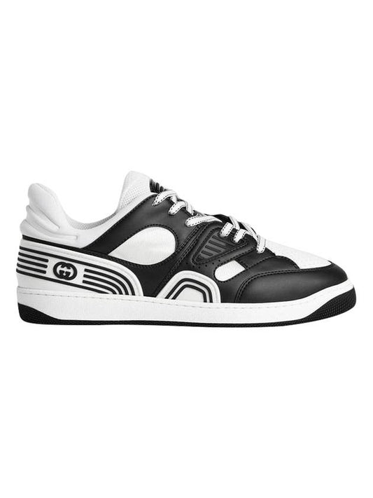 Basket Two-Tone Low Top Sneakers Black White - GUCCI - BALAAN 1