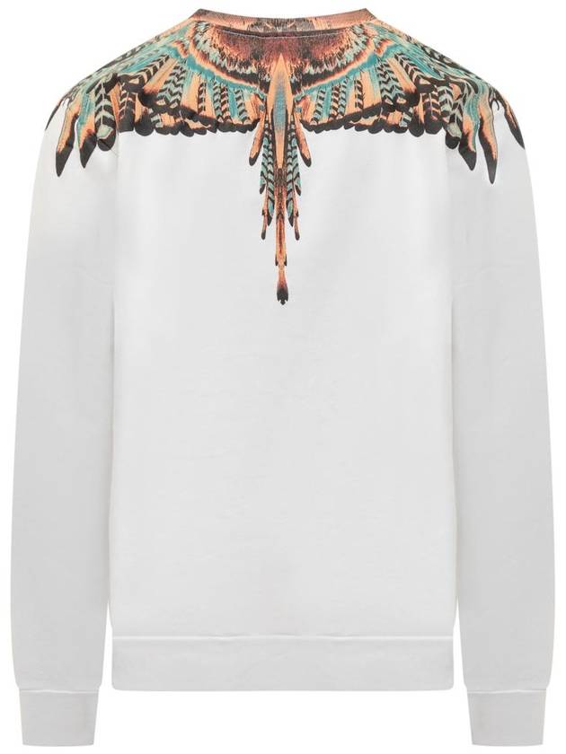 Sweater CMBA009S24FLE002 0120 WHITE ORANGE - MARCELO BURLON - BALAAN 3