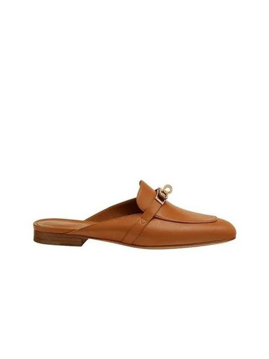 Oz Gold Hardware Goatskin Mules Naturel - HERMES - BALAAN 1