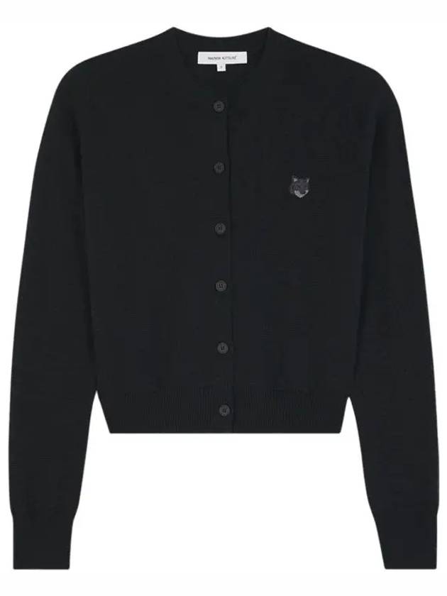 Bold Fox Head Patch Regular Cardigan Black - MAISON KITSUNE - BALAAN 4