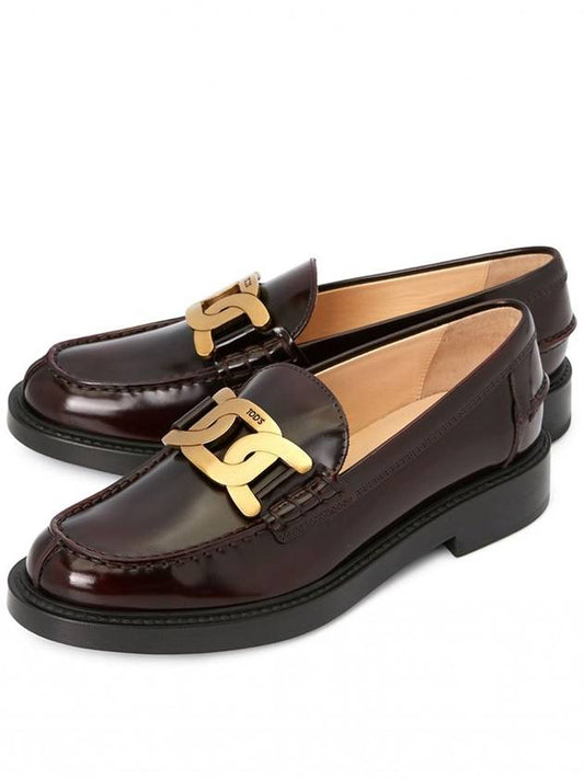 Brushed Leather Chain Loafers Brown - TOD'S - BALAAN 2