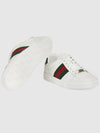 Ace Web Leather Low Top Sneakers White - GUCCI - BALAAN 6