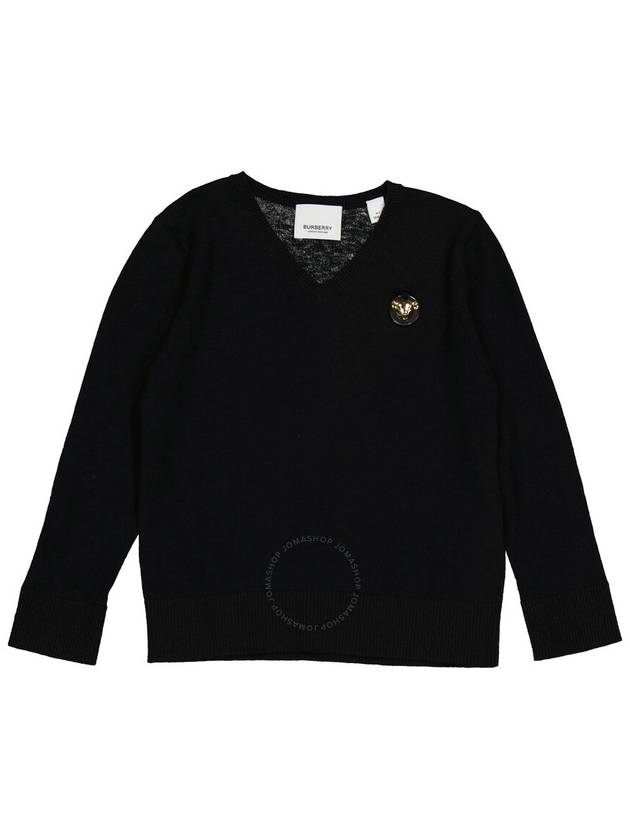 Burberry Boys Black Thomas Bear Motif Cashmere Cotton Sweater Size 8Y - BURBERRY - BALAAN 1