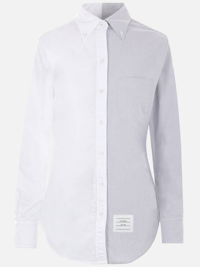 Two tone long sleeve shirt white - THOM BROWNE - BALAAN 2