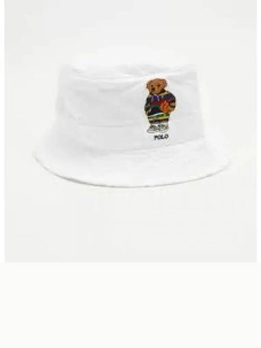 Bear Twill Bucket Hat White 1236545 - POLO RALPH LAUREN - BALAAN 1