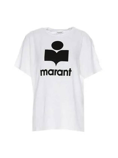 Women s Etoile Logo Linen Short Sleeve White Black TS0001 FAA1N09E - ISABEL MARANT - BALAAN 1