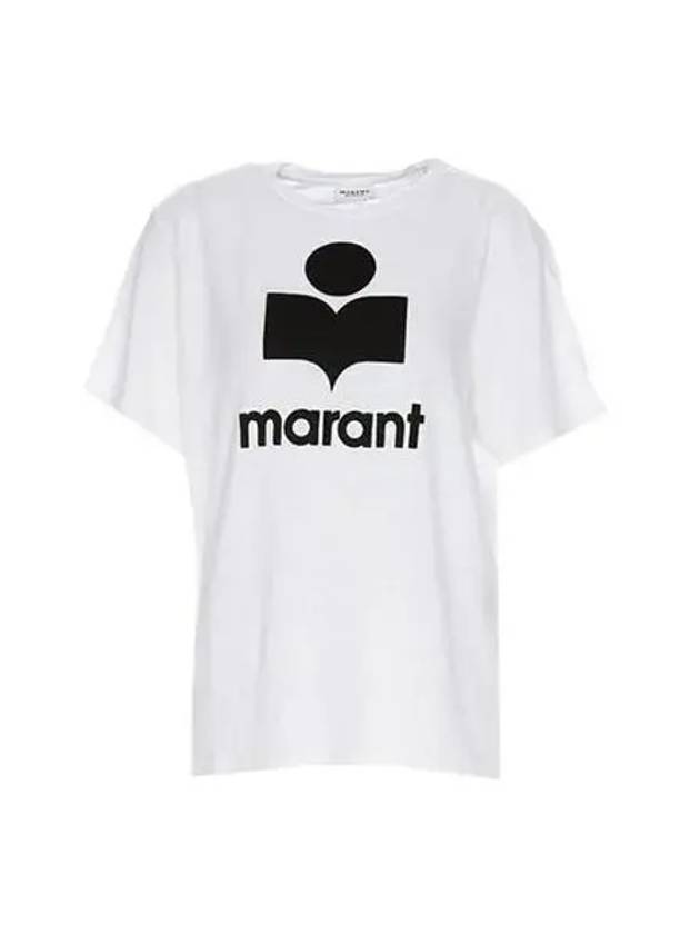 T shirt women s Etoile logo linen short sleeve white black - ISABEL MARANT - BALAAN 1