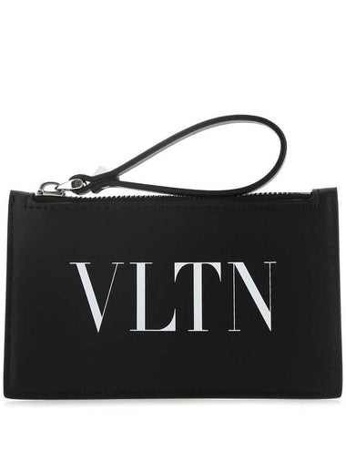 VLTN Logo Card Wallet Black - VALENTINO - BALAAN 1