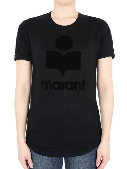 Women s Etoile Coldy Logo Short Sleeve All Black TS0004FA A1N09E 01BK - ISABEL MARANT - BALAAN 2