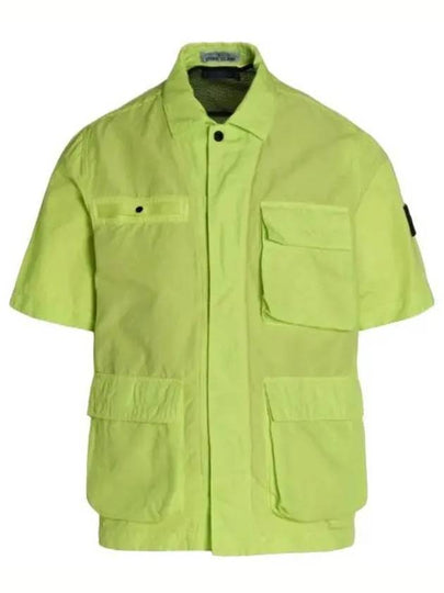 Men's Waffen Short Sleeve Shirt Jacket Lime - STONE ISLAND - BALAAN 2