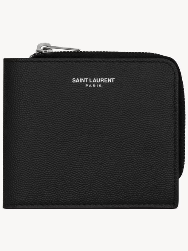 Men's East West Zip Card Wallet Black - SAINT LAURENT - BALAAN 2