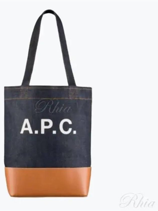 Logo Denim Axel Small Tote Bag Brown - A.P.C. - BALAAN 2